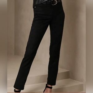Banana Republic Womens High Rise Skinny Jean Black Soft And Sueded Feel Size 8